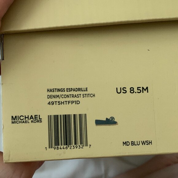 MICHAEL KORS Hastings Denim Espadrille Flats in Medium Blue Wash Sz 8.5M - Picture 8 of 8